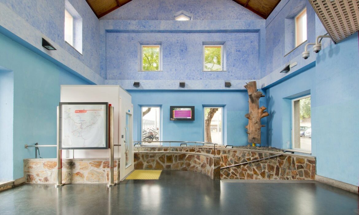 Wheelchair accessible lift in Torrelodone train station, Spain