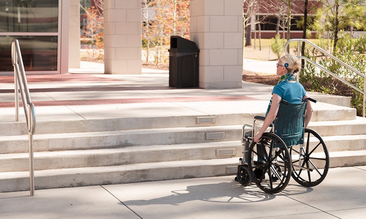 Inaccessible buildings need wheelchair lifts.