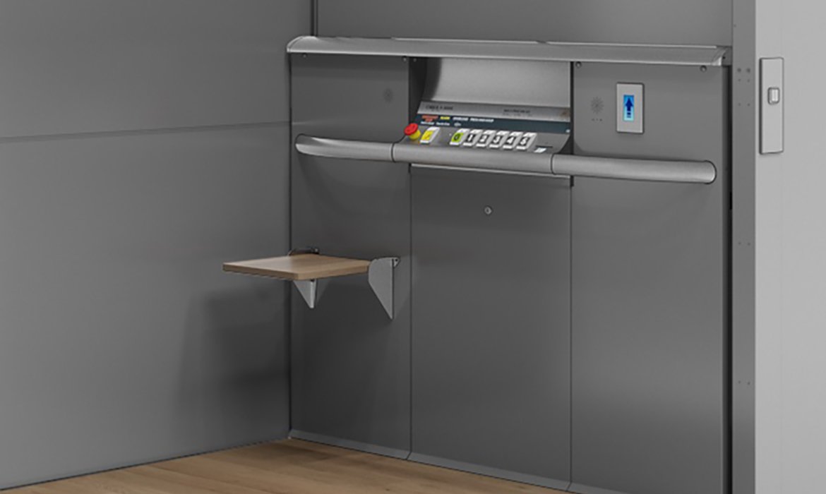 Grey platform lift control panel