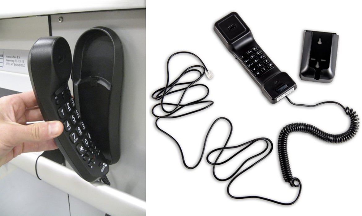 Standard lift telephone for platform lifts