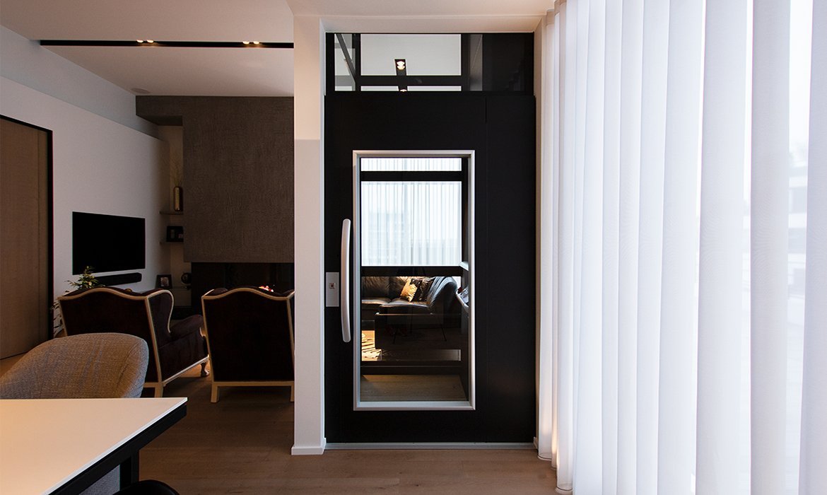 Door at bottom floor in duplex apartment